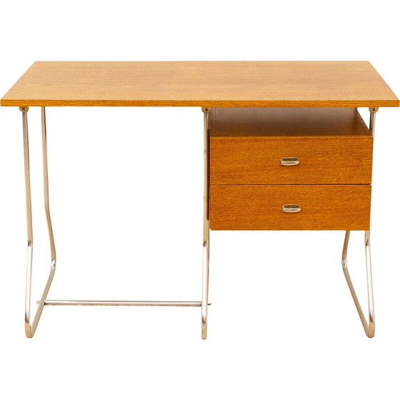 Image 1 of Vintage chrome and wood desk for Kovona, Czechoslovakia 1950