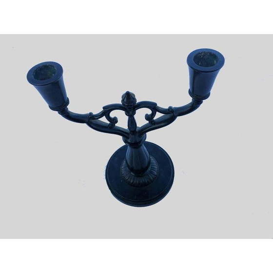 Image 1 of Vintage Art Deco two-arm candlestick by Just Andersen, Denmark 1930