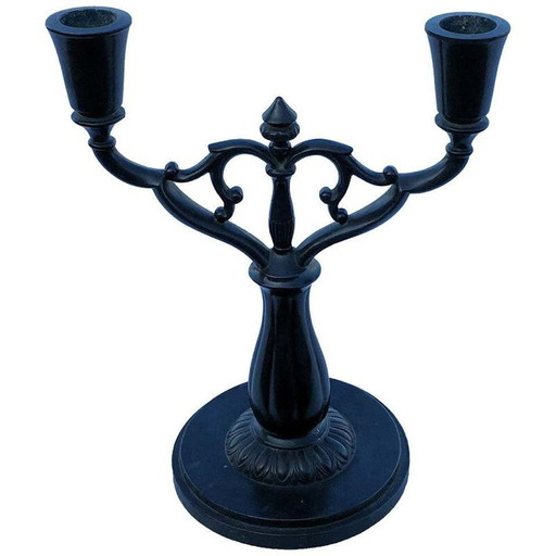 Vintage Art Deco two-arm candlestick by Just Andersen, Denmark 1930