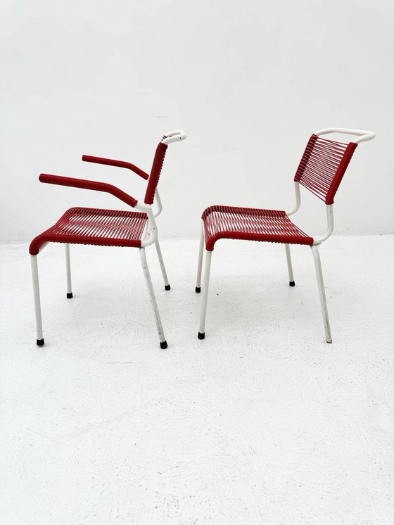 Image 1 of BIGLA Set: Sissach spaghetti chairs 2 without & 2 with armrests, 1960s