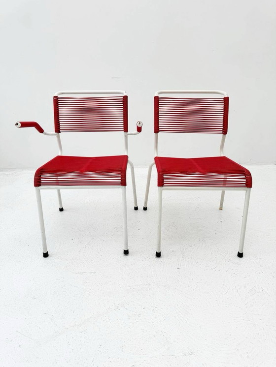 Image 1 of BIGLA Set: Sissach spaghetti chairs 2 without & 2 with armrests, 1960s