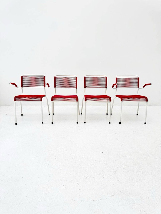 Image 1 of BIGLA Set: Sissach spaghetti chairs 2 without & 2 with armrests, 1960s