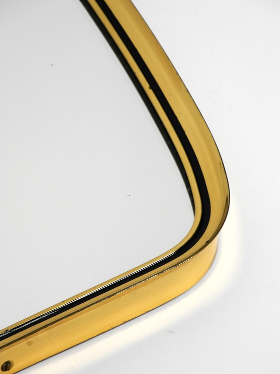 Image 1 of Original Mid Century Wall Mirror With Heavy Brass Frame By Münchener Zierspiegel