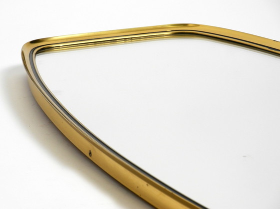 Image 1 of Original Mid Century Wall Mirror With Heavy Brass Frame By Münchener Zierspiegel