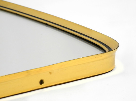 Image 1 of Original Mid Century Wall Mirror With Heavy Brass Frame By Münchener Zierspiegel