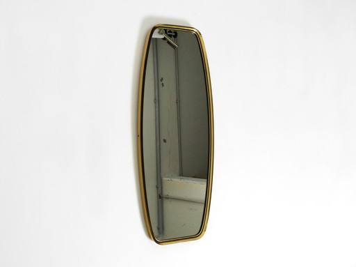 Original Mid Century Wall Mirror With Heavy Brass Frame By Münchener Zierspiegel