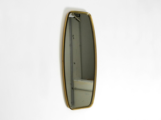 Image 1 of Original Mid Century Wall Mirror With Heavy Brass Frame By Münchener Zierspiegel