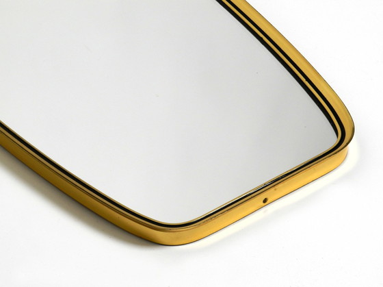 Image 1 of Original Mid Century Wall Mirror With Heavy Brass Frame By Münchener Zierspiegel