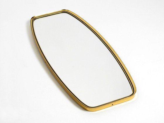 Image 1 of Original Mid Century Wall Mirror With Heavy Brass Frame By Münchener Zierspiegel