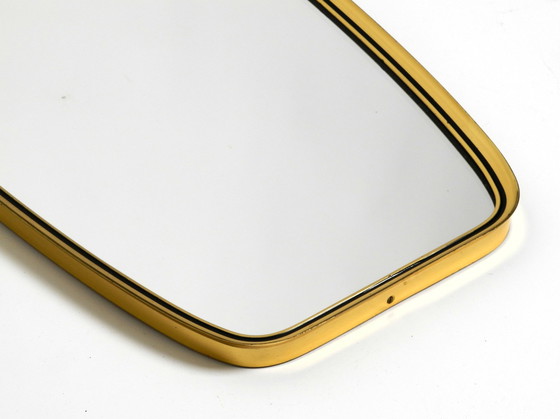 Image 1 of Original Mid Century Wall Mirror With Heavy Brass Frame By Münchener Zierspiegel