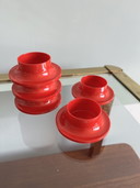 5x gobelets en plastique rouge design