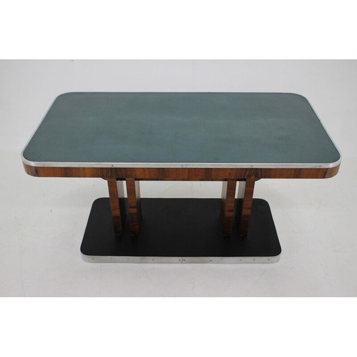 Vintage Art Deco walnut table, Czechoslovakia 1930