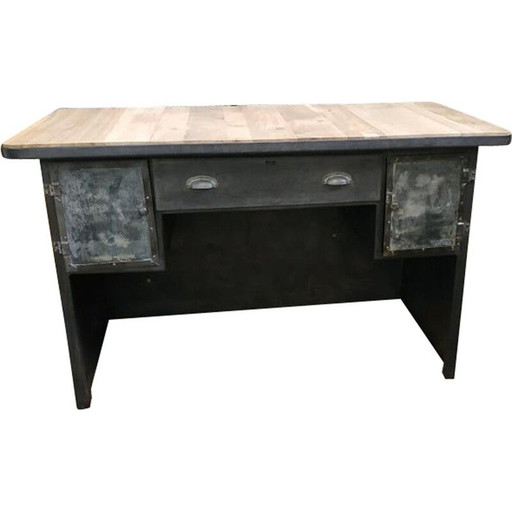 Vintage solid oak desk by Naval Dubigeon, 1900