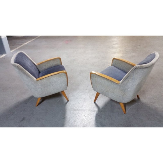 Image 1 of Coppia di poltrone club vintage bicolore, 1950