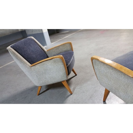 Image 1 of Coppia di poltrone club vintage bicolore, 1950