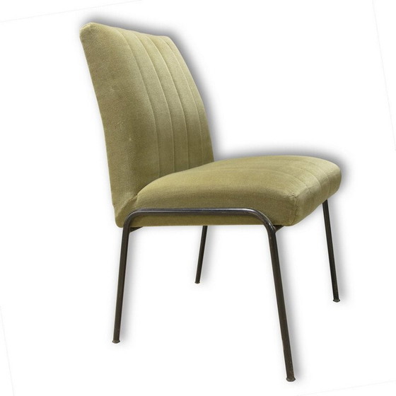 Image 1 of Set of 4 vintage chairs in green fabric, Suede 1960