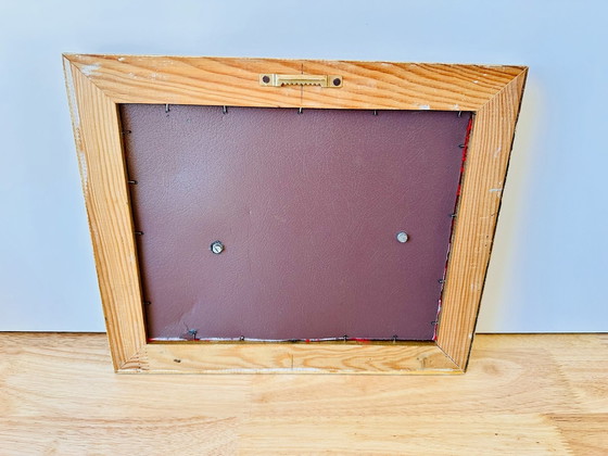 Image 1 of Quadro da parete in ottone con cornice raffigurante un cane e un corno da caccia | 