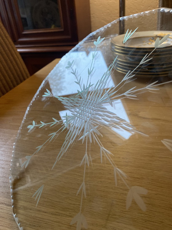 Image 1 of Art Deco/ Art Nouveau Cake Plate Crystal New