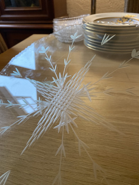 Image 1 of Art Deco/ Art Nouveau Cake Plate Crystal New