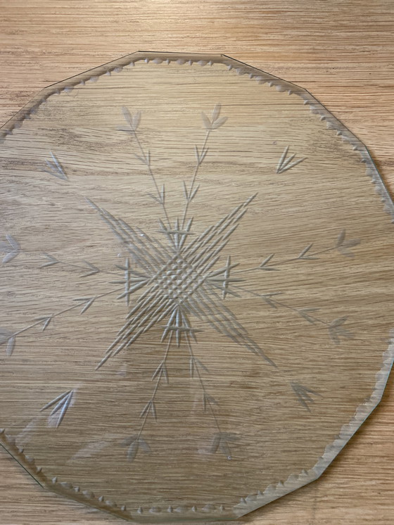 Image 1 of Art Deco/ Art Nouveau Cake Plate Crystal New