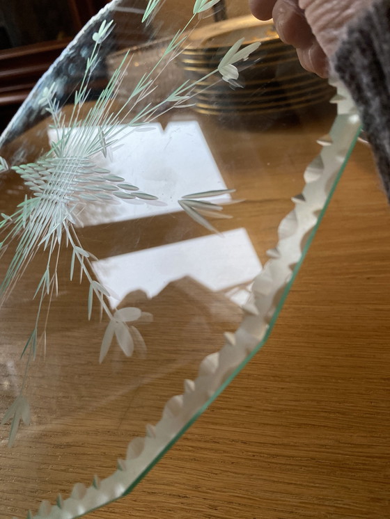 Image 1 of Art Deco/ Art Nouveau Cake Plate Crystal New