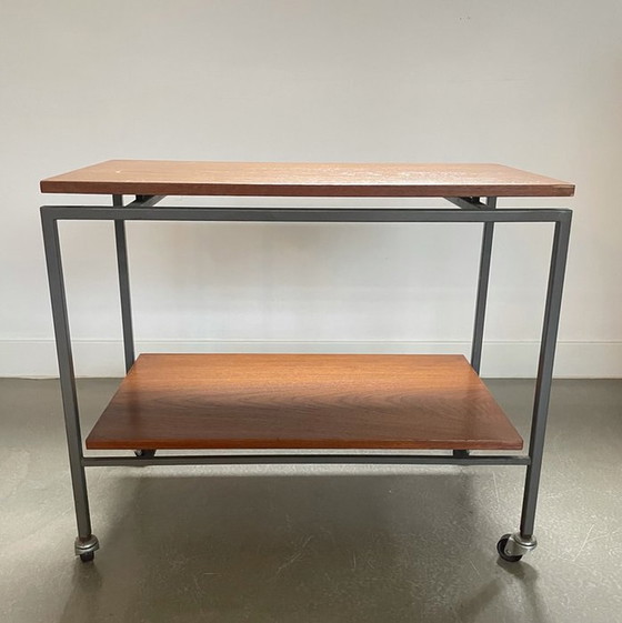 Image 1 of Chariot vintage en teck et métal