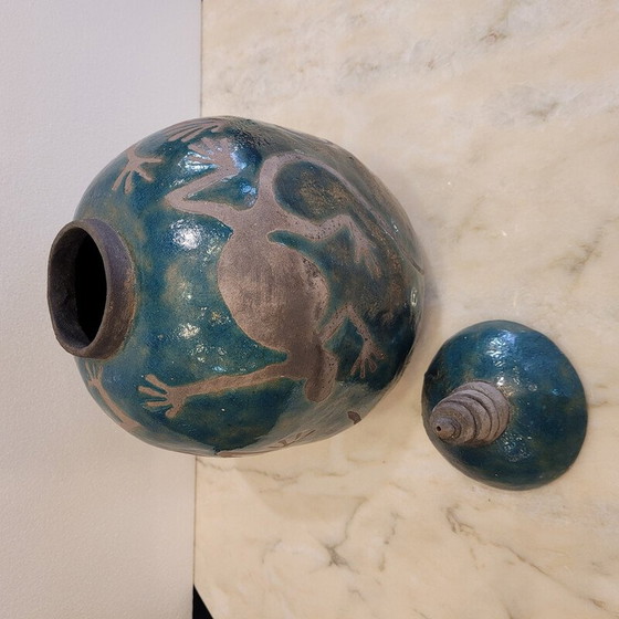 Image 1 of Vintage glazed ceramic vase from Dono, France