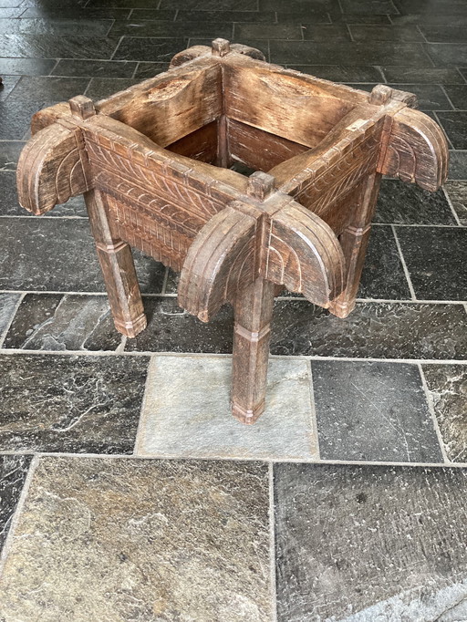 Vintage wooden carved planter