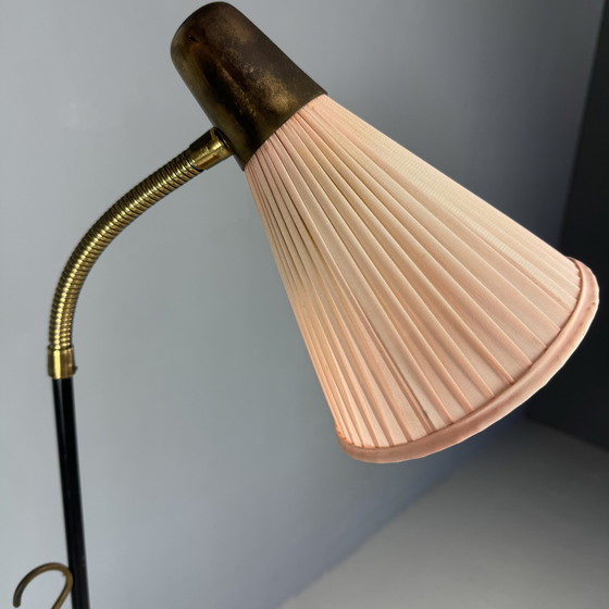 Image 1 of Swedish Ajh Floor Lamp With Table 1950s