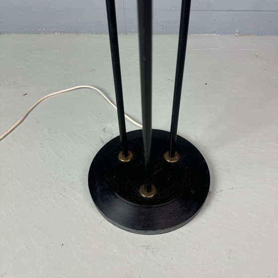 Image 1 of Swedish Ajh Floor Lamp With Table 1950s