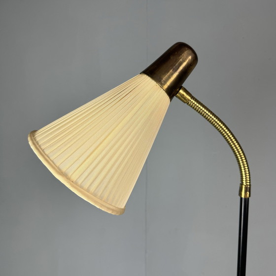 Image 1 of Swedish Ajh Floor Lamp With Table 1950s