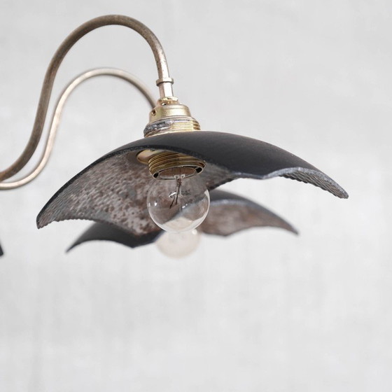 Image 1 of Lámparas de araña inglesas antiguas de vidrio de mercurio con espejos reflectantes, década de 1920