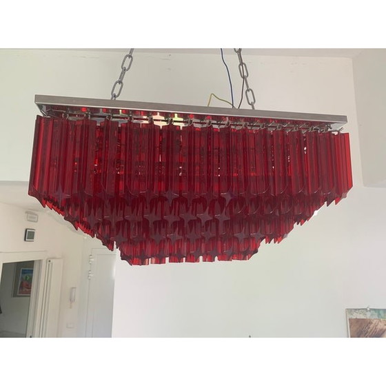 Image 1 of Italian Light Quadriedo Cut 45 Degree Murano Glass Flush Mount