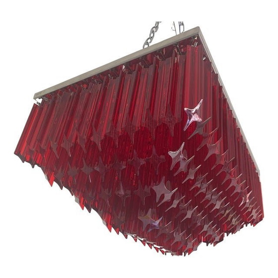 Image 1 of Italian Light Quadriedo Cut 45 Degree Murano Glass Flush Mount