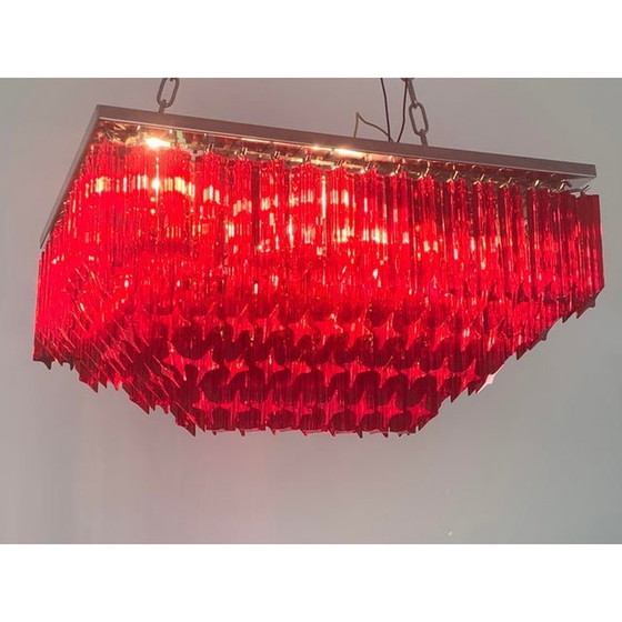 Image 1 of Italian Light Quadriedo Cut 45 Degree Murano Glass Flush Mount