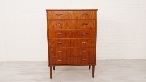 Chest of drawers | Danish design | Teak | 6 drawers | 104 cm