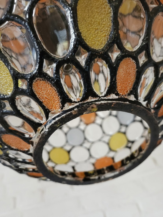 Image 1 of Grande lampada a sospensione in vetro Glashütte Limburg