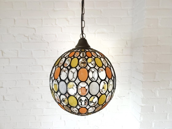 Image 1 of Grande lampada a sospensione in vetro Glashütte Limburg