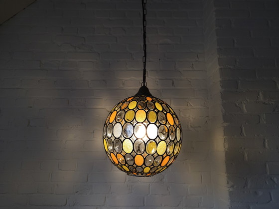 Image 1 of Grande lampada a sospensione in vetro Glashütte Limburg