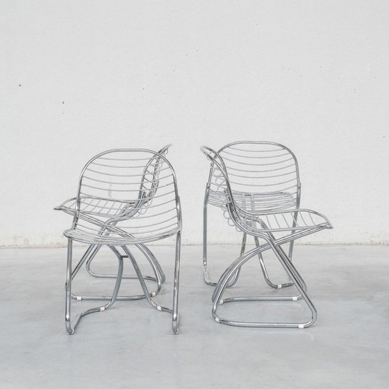 Image 1 of Set di 4 sedie da pranzo vintage Space Age di Gastone Rinaldi per Rima, Italia 1970