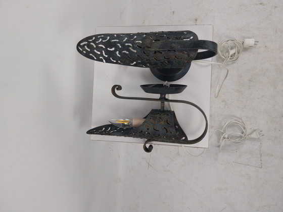 Image 1 of 1 set of brutalist sconces in style of Fantoni 1970's made in Italy.