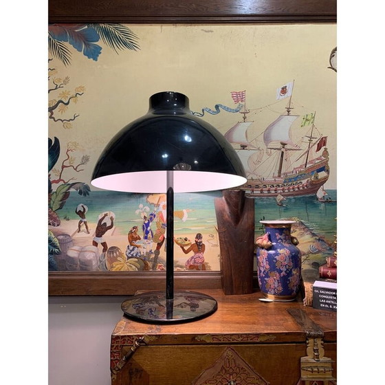 Image 1 of Lampada da tavolo vintage in metallo nero, 1970-1980