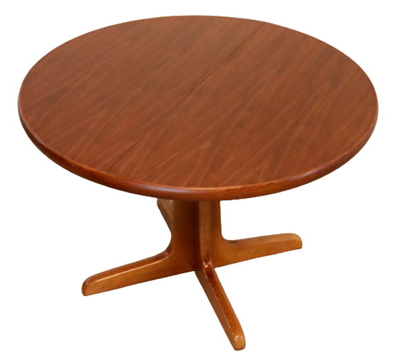 Image 1 of Table de salle à manger ronde vintage 2x extensible 'Grachenbach