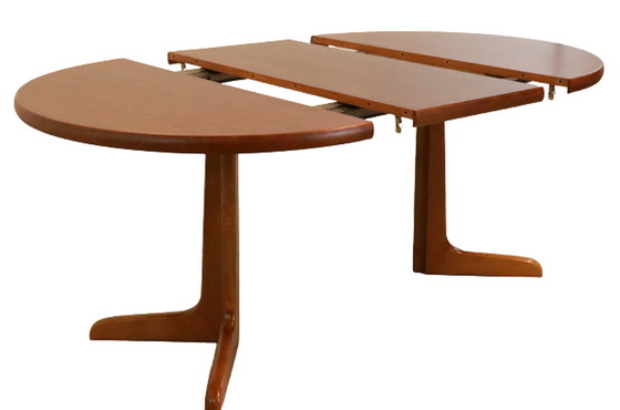 Image 1 of Table de salle à manger ronde vintage 2x extensible 'Grachenbach