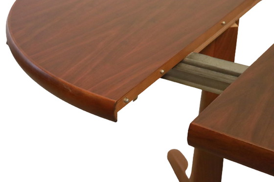 Image 1 of Table de salle à manger ronde vintage 2x extensible 'Grachenbach