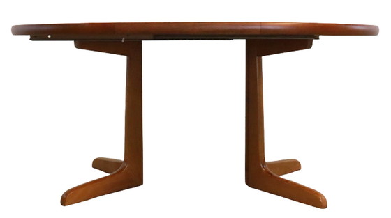 Image 1 of Table de salle à manger ronde vintage 2x extensible 'Grachenbach