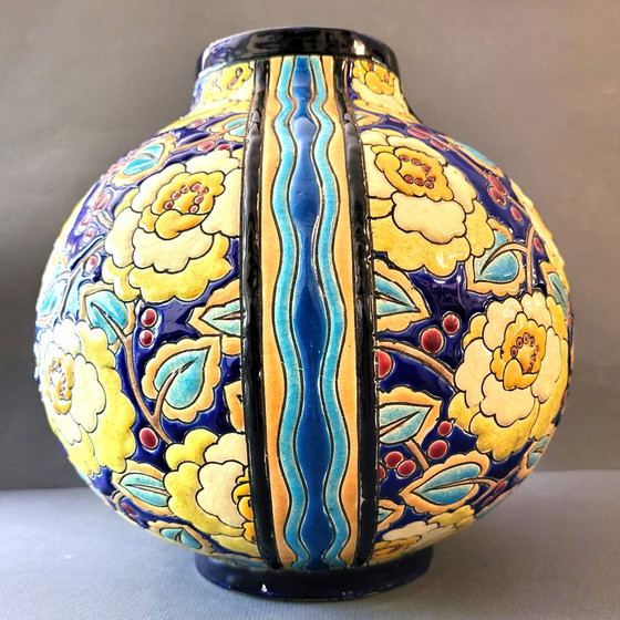 Image 1 of Grand Vase Boule Boch Art Déco Charles Catteau