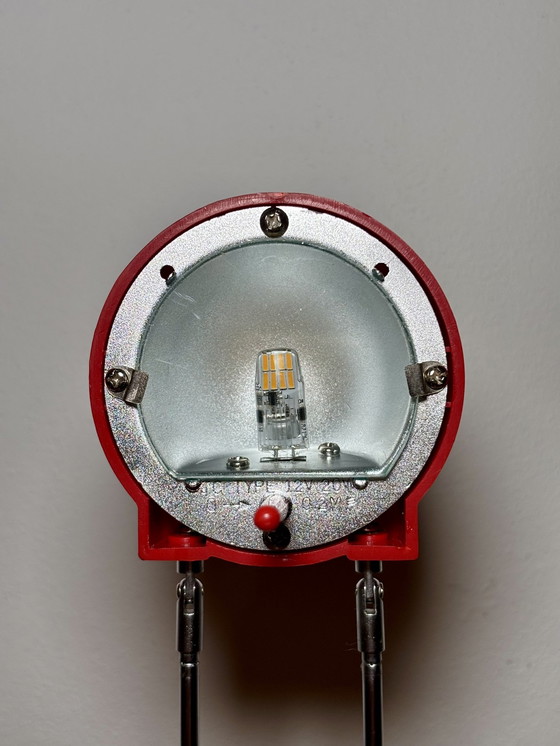 Image 1 of Lampada da scrivania vintage, antenna telescopica regolabile, illuminazione mascotte, plastica bianca, era spaziale, Sputnik, de