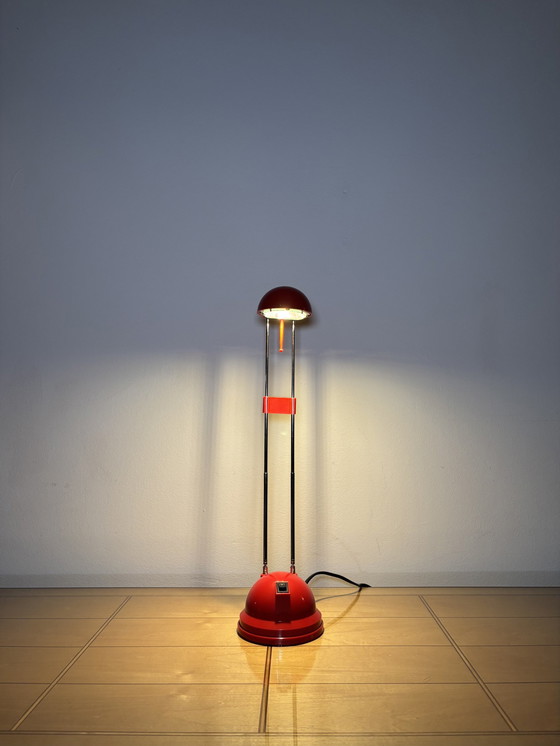 Image 1 of Lampada da scrivania vintage, antenna telescopica regolabile, illuminazione mascotte, plastica bianca, era spaziale, Sputnik, de