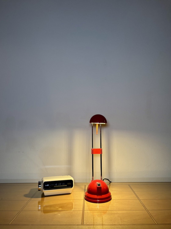 Image 1 of Lampada da scrivania vintage, antenna telescopica regolabile, illuminazione mascotte, plastica bianca, era spaziale, Sputnik, de